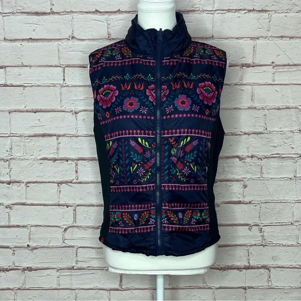 Krimson Klover Reversible Boho Floral Lightweight Puffer Vest Like New Size Med
